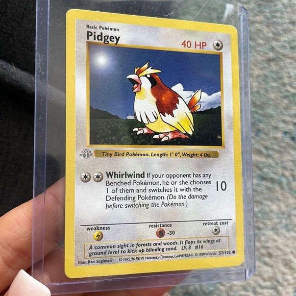 Pokemon Games Rare 995 Grey Stamp 1st Edition Shadowless Pidgey
